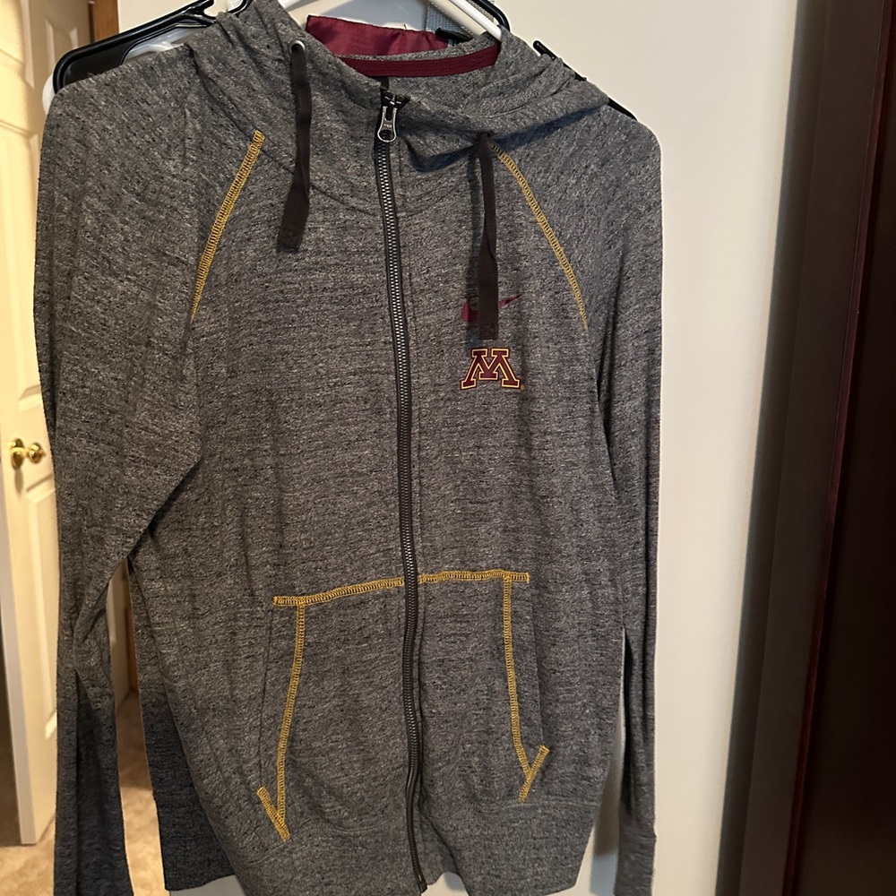 Gray Nike Full-Zip Hoodie Minnesota Golden Gophers size medium